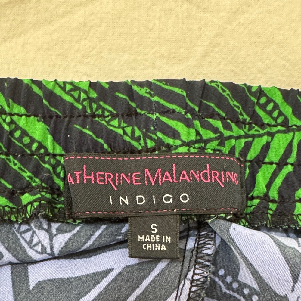 Catherine Malandrino Green and Black Patterned Shorts